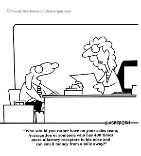 FunnySalesCartoonInterviewDogSmellMoney resized 600