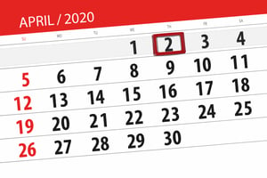 Calendar April 2020