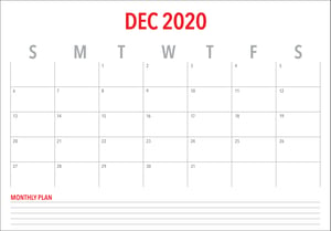 Sales planning for December 2020